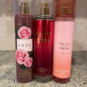 Bath & Body Works Valentines Day Fragrance Mist Trio- NEW-Forever Red/Rose/Musk